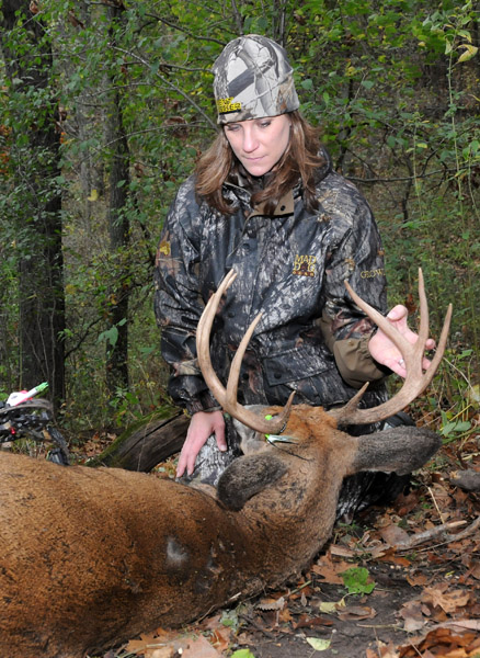 A dead buck with Hunter